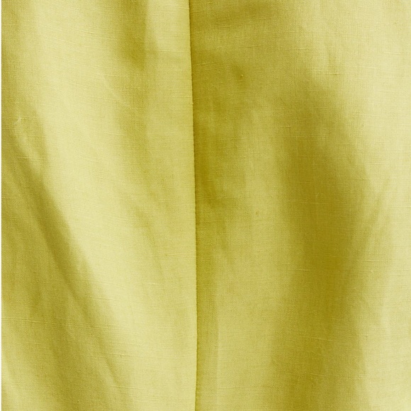NWT Lafayette 148 New York Silk Linen Draped Wrap Dress Chartreuse Size 8 - Picture 6 of 14